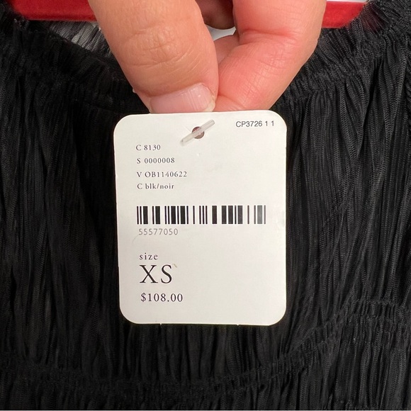 Free People Piper Ombre Midi Black Dress Women Size XS Mesh Puff Sleeve New - Picture 5 of 9